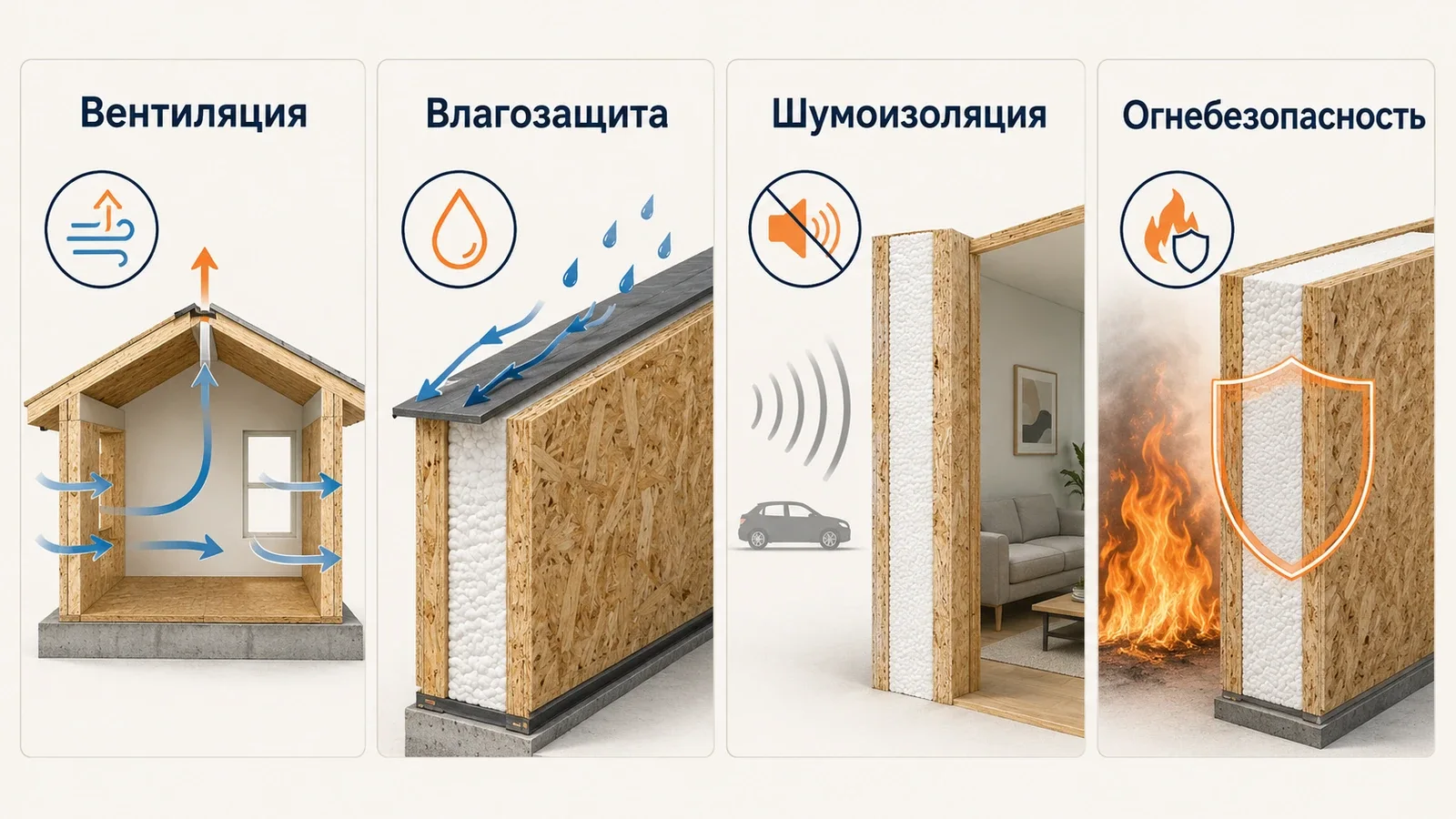 Четыре ключевых вопроса SIP-дома: вентиляция, влагозащита, шумоизоляция и пожарная безопасность