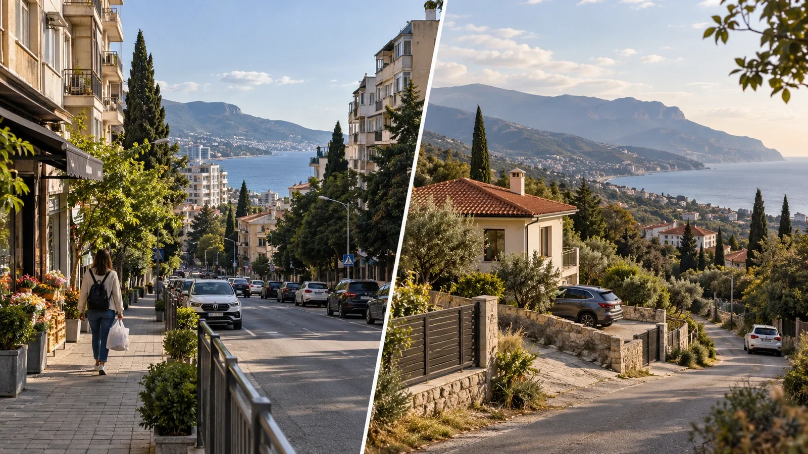 Алушта и прибрежные посёлки Большой Алушты как два разных сценария постоянной жизни
