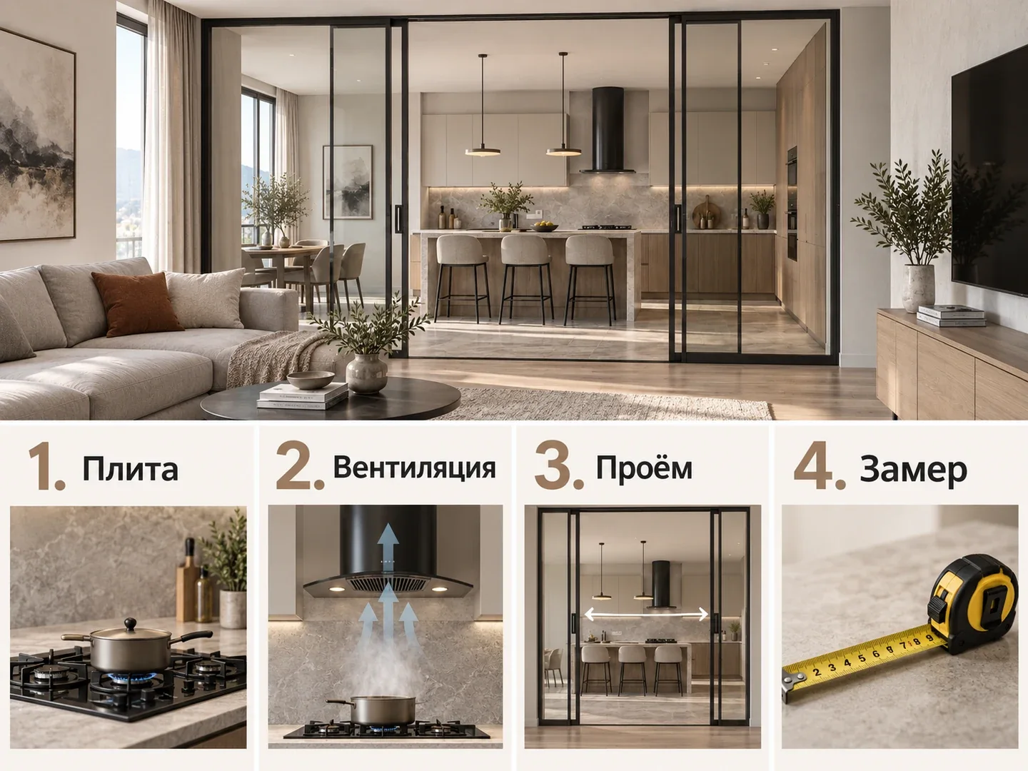 Четыре проверки до заказа стеклянной перегородки: плита, вентиляция, проём и замер